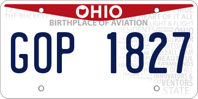 OH license plate GOP1827