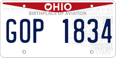 OH license plate GOP1834