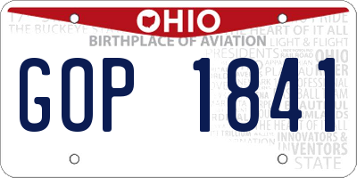 OH license plate GOP1841