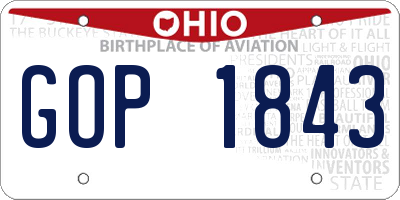 OH license plate GOP1843