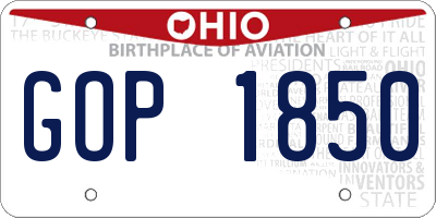 OH license plate GOP1850