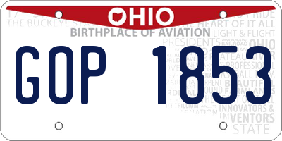OH license plate GOP1853