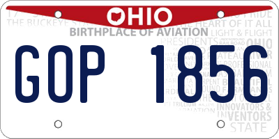 OH license plate GOP1856