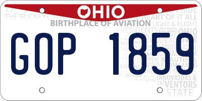 OH license plate GOP1859