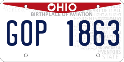 OH license plate GOP1863