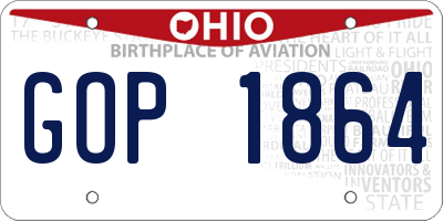 OH license plate GOP1864