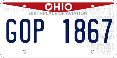 OH license plate GOP1867
