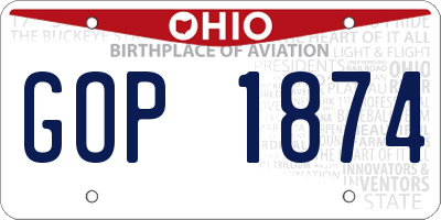 OH license plate GOP1874