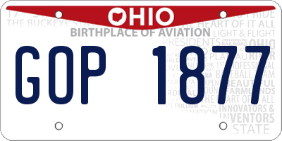 OH license plate GOP1877