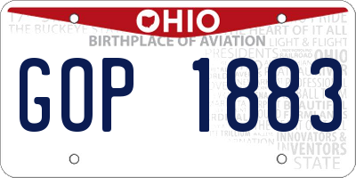 OH license plate GOP1883