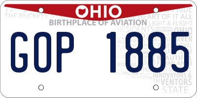 OH license plate GOP1885