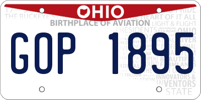 OH license plate GOP1895