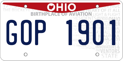 OH license plate GOP1901