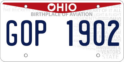 OH license plate GOP1902