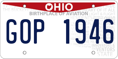 OH license plate GOP1946
