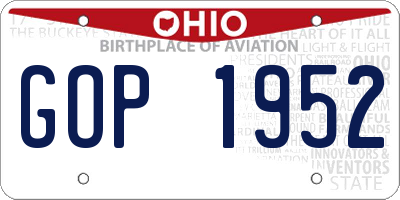 OH license plate GOP1952