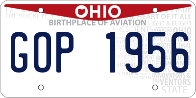 OH license plate GOP1956