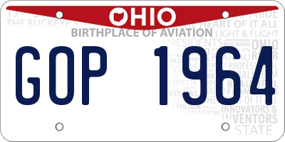 OH license plate GOP1964