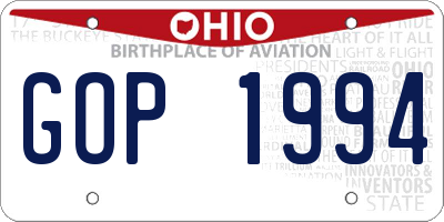 OH license plate GOP1994