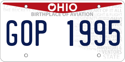 OH license plate GOP1995