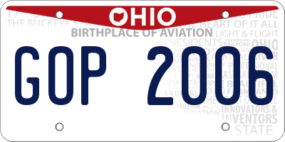 OH license plate GOP2006