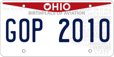 OH license plate GOP2010