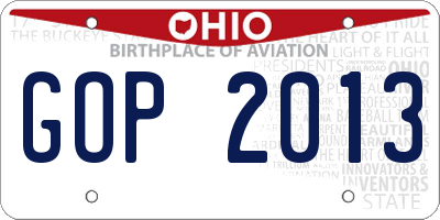 OH license plate GOP2013