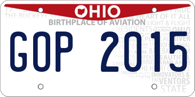 OH license plate GOP2015