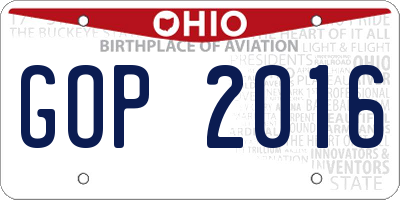 OH license plate GOP2016