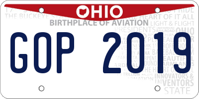 OH license plate GOP2019
