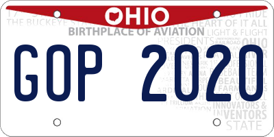 OH license plate GOP2020
