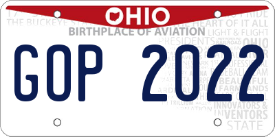 OH license plate GOP2022