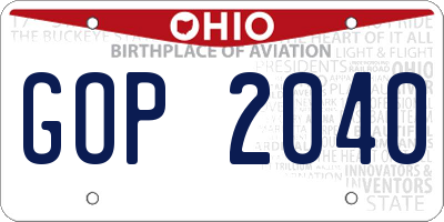 OH license plate GOP2040