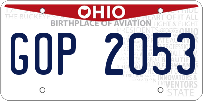 OH license plate GOP2053