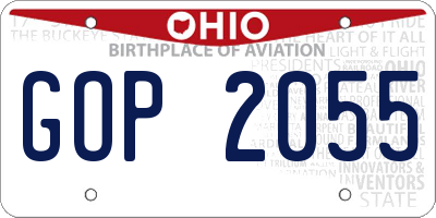 OH license plate GOP2055
