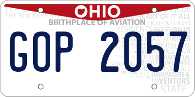 OH license plate GOP2057
