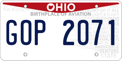 OH license plate GOP2071