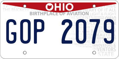 OH license plate GOP2079