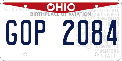 OH license plate GOP2084