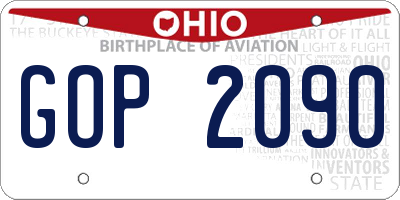 OH license plate GOP2090