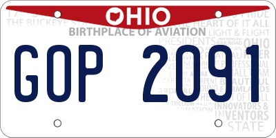 OH license plate GOP2091