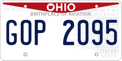 OH license plate GOP2095