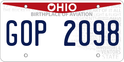 OH license plate GOP2098