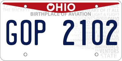 OH license plate GOP2102