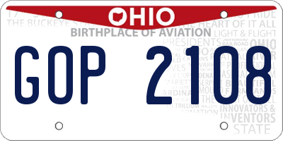 OH license plate GOP2108