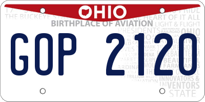 OH license plate GOP2120