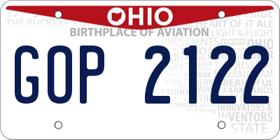 OH license plate GOP2122