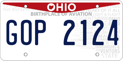 OH license plate GOP2124