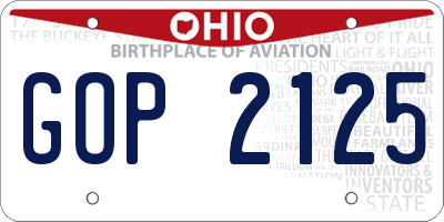 OH license plate GOP2125