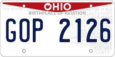 OH license plate GOP2126